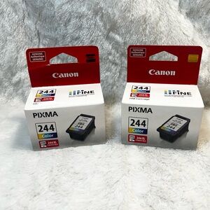 LOT OF 2 Canon 244 Color Ink New Sealed GENUINE PIXMA